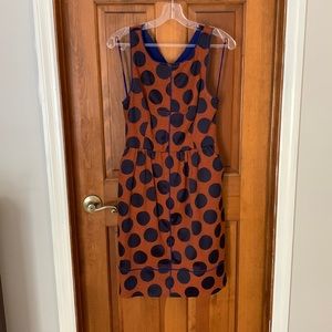 Rokin Dress in Orange Dot from Anthropologie Sz 8
